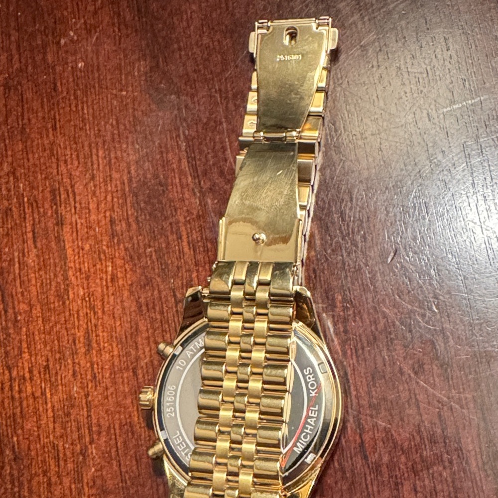 Michael Kors Gold Chronograph Watch with Black Face - Picture 5 of 7